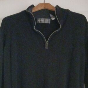 Oscar de la Renta Dark Gray Zip-Up Sweater